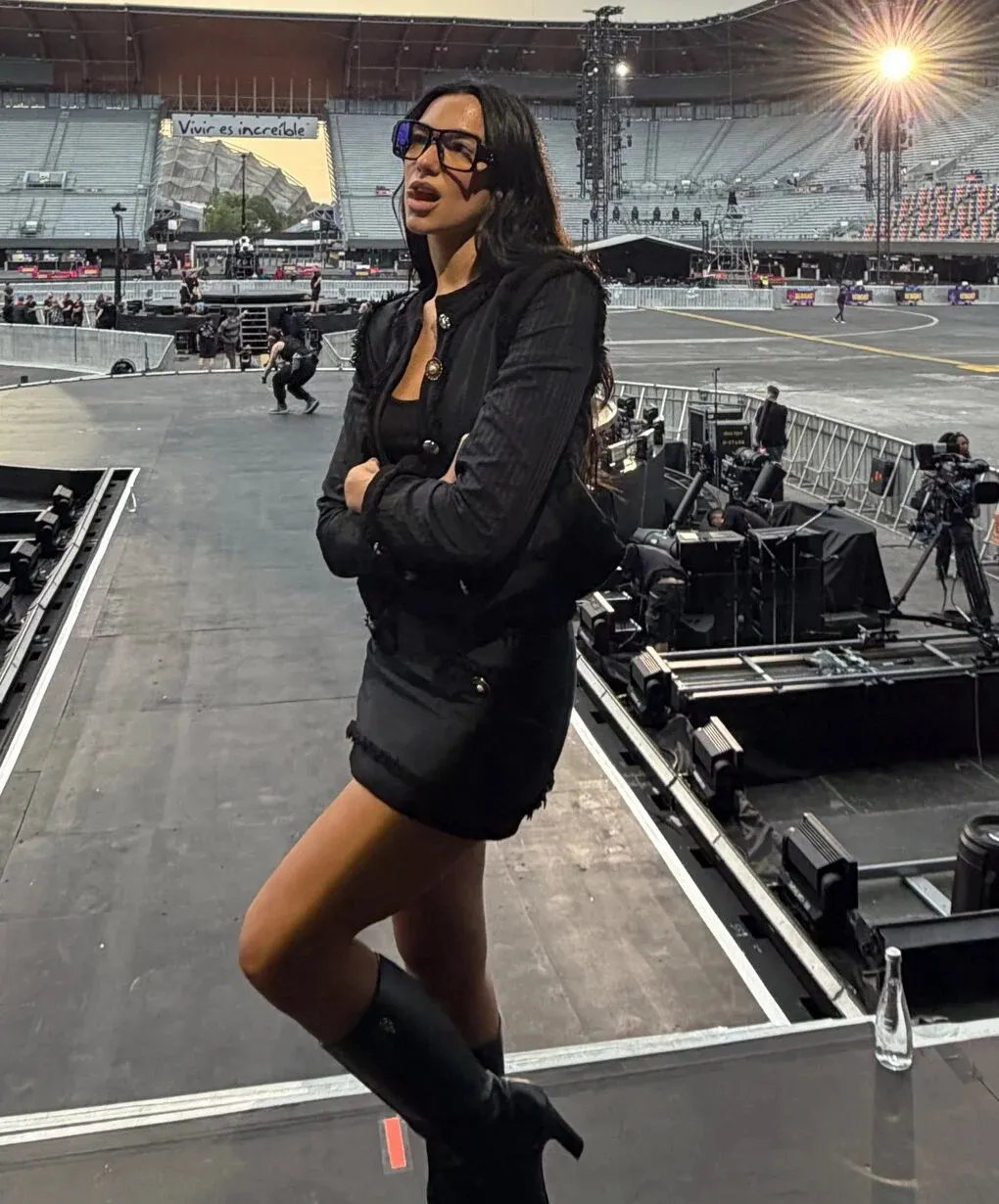 Dua Lipa Radiates Rockstar Vibes in Black Lace Mini Dress in Mexico City