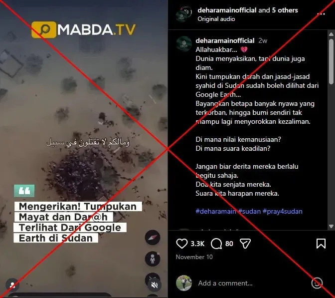 Old Google Earth image misinterpreted in Sudan crisis posts