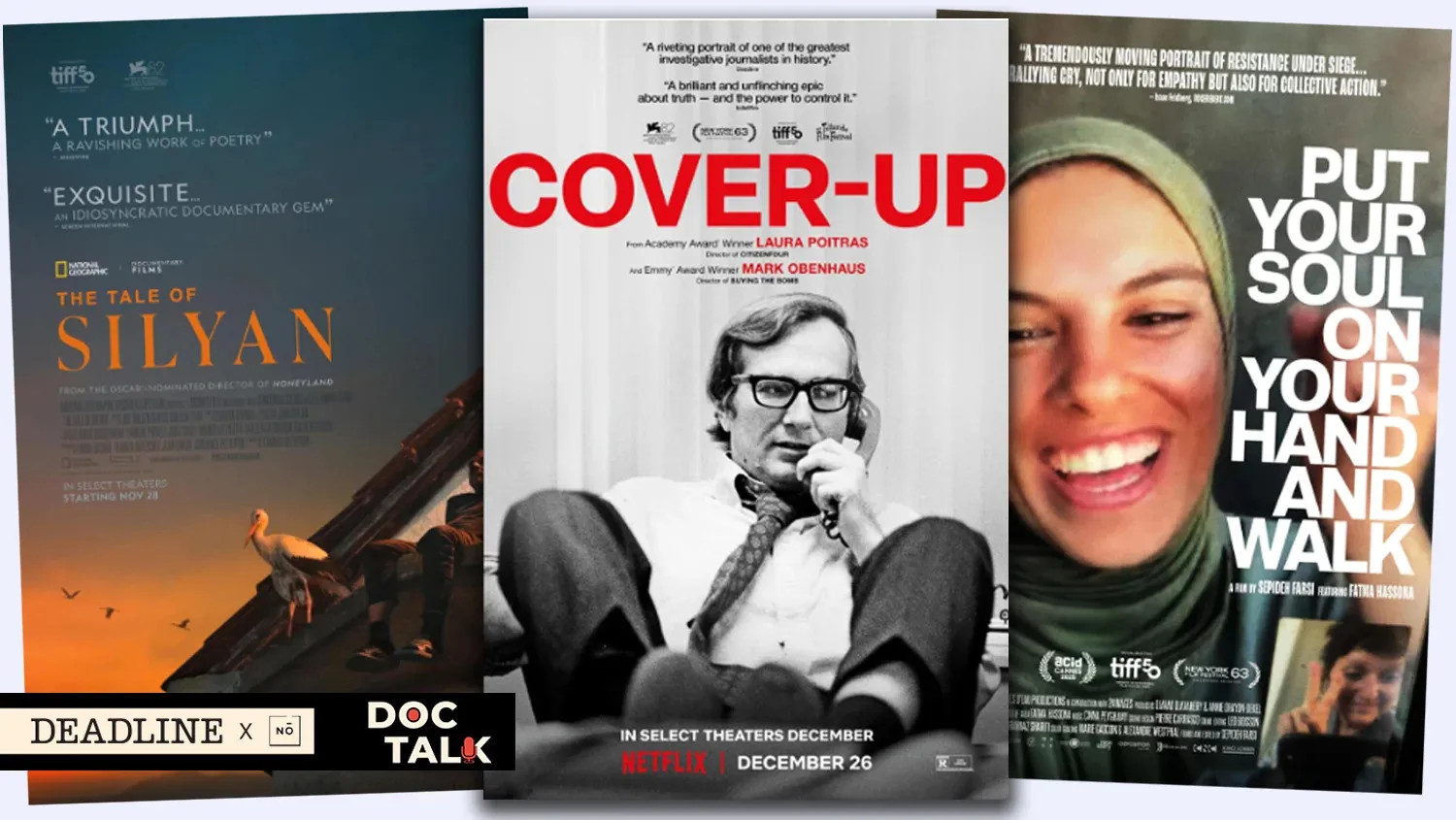 Doc Talk Podcast Featuring Three Top Oscar Contenders: 'The Tale Of Silyan', 'Put Your Soul On Your Hand And Walk', and 'Cover-Up'