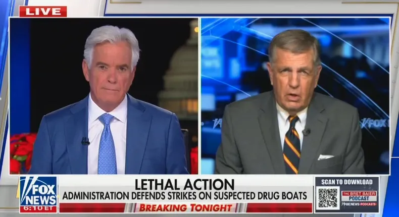 Fox's Brit Hume Warns Trump Administration of Potential Issue if Boat Survivors Were Ordered to Be Killed