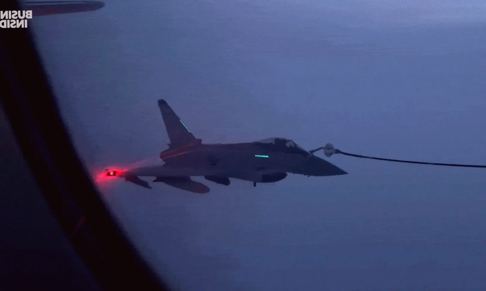 Footage captures British Typhoon and Swedish Gripen jets refueling at 30,000 feet