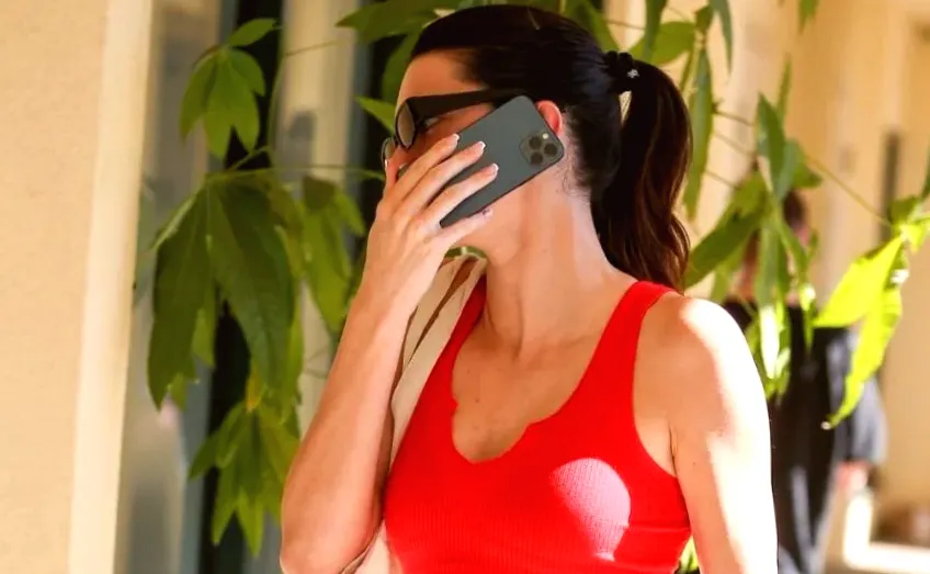 Kendall Jenner is all set for Christmas in a festive red outfit