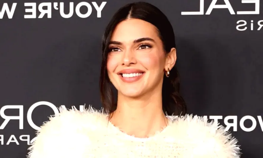 Kendall Jenner's Bold Slit Dress in Faux Fur