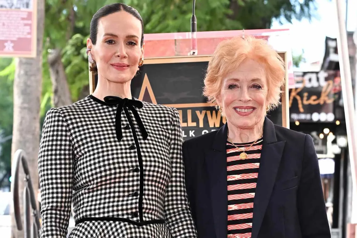 Holland Taylor attends Sarah Paulson's Walk of Fame Ceremony in L.A. alongside Hugh Jackman, Mariah Carey and other celebrities