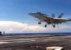 A Navy jet's $60 million aircraft carrier landing goes awry in seconds with a bang and sparks