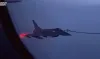 Footage captures British Typhoon and Swedish Gripen jets refueling at 30,000 feet